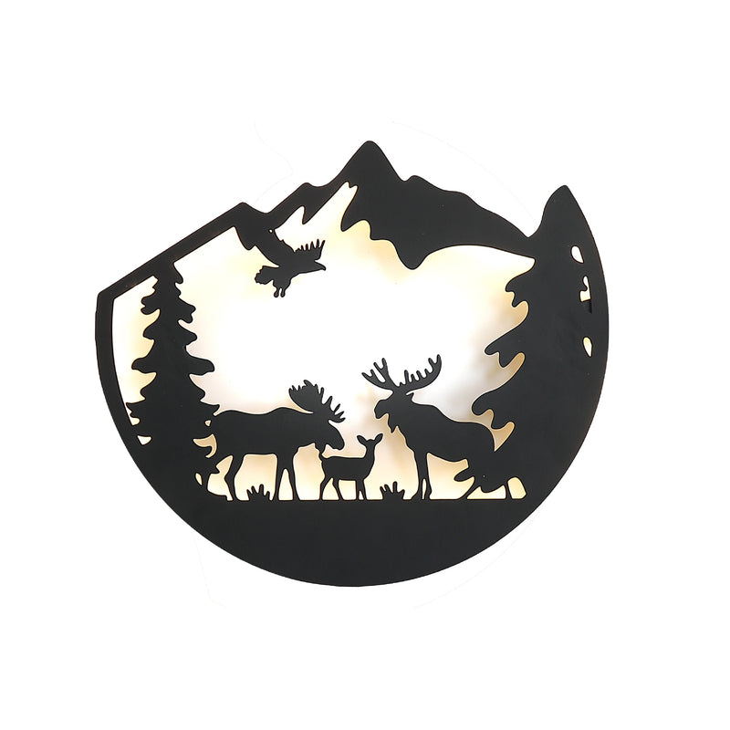 Led Metal Laser Cut Scenic Forest Moose