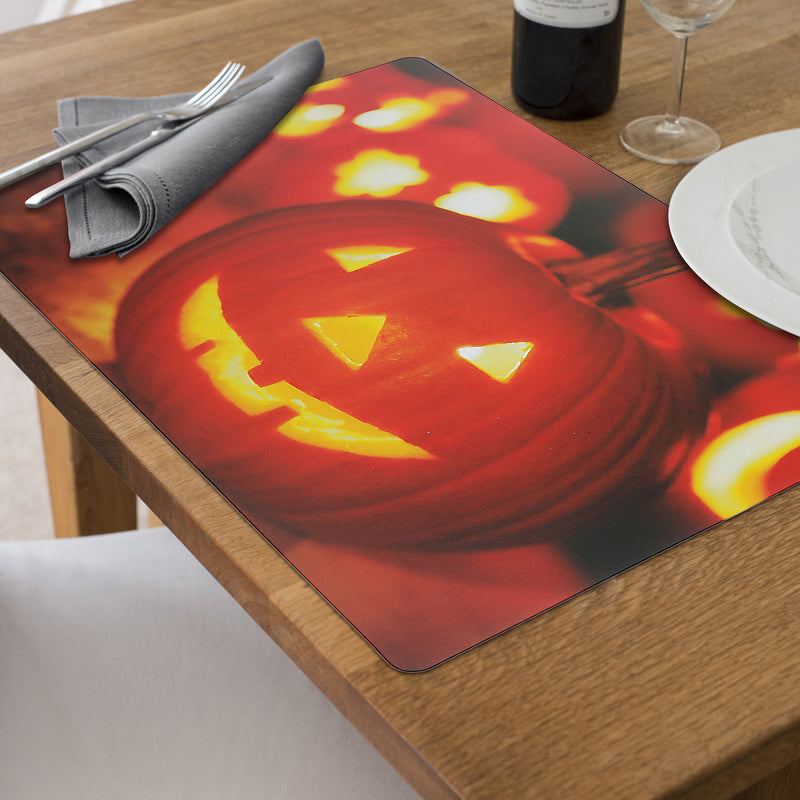 Pp Reversible Placemat Flying Ghost and Jack O' Lantern - Set of 12