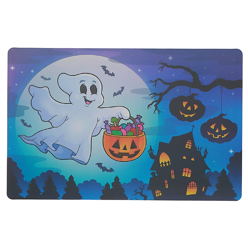 Pp Reversible Placemat Flying Ghost and Jack O' Lantern - Set of 12