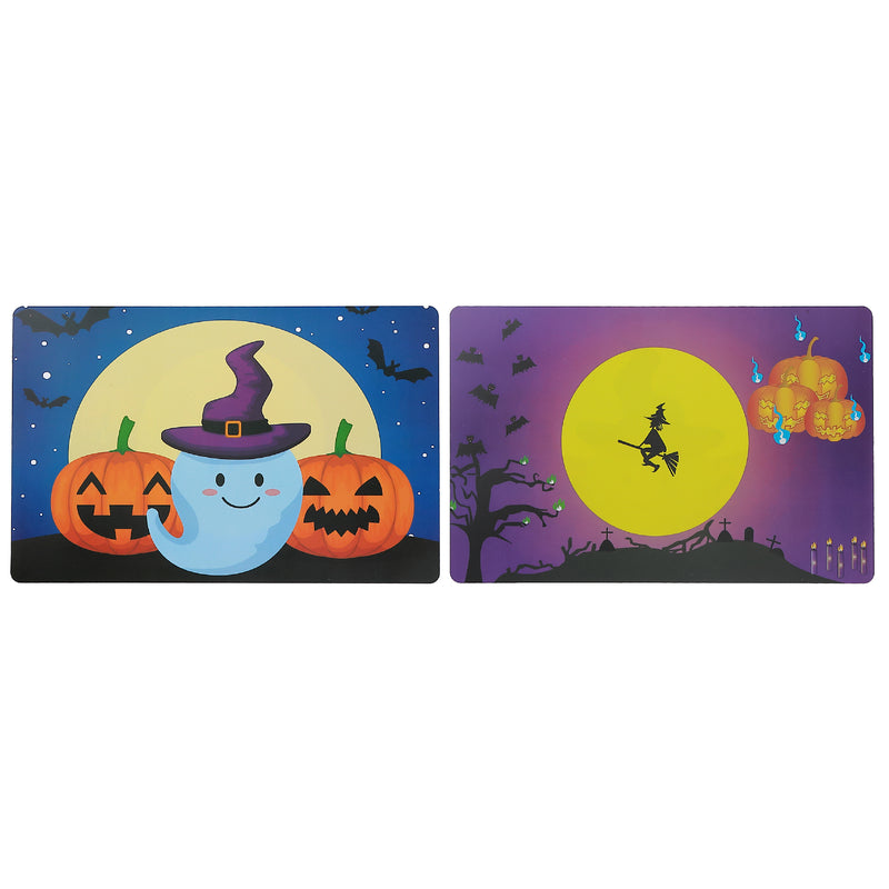 Pp Reversible Placemat Ghost and Witch - Set of 12