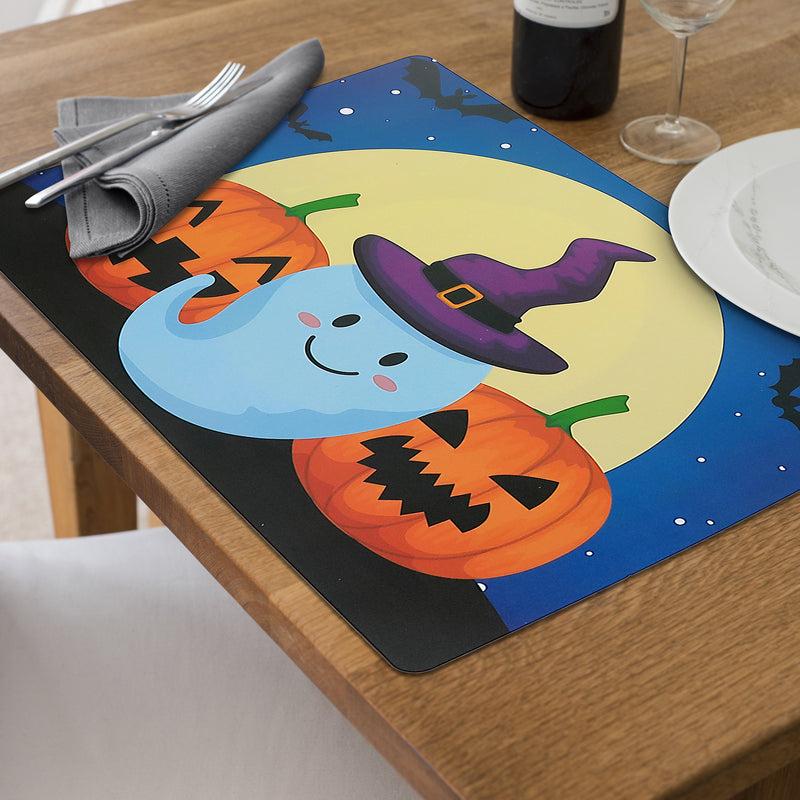 Pp Reversible Placemat Ghost and Witch - Set of 12