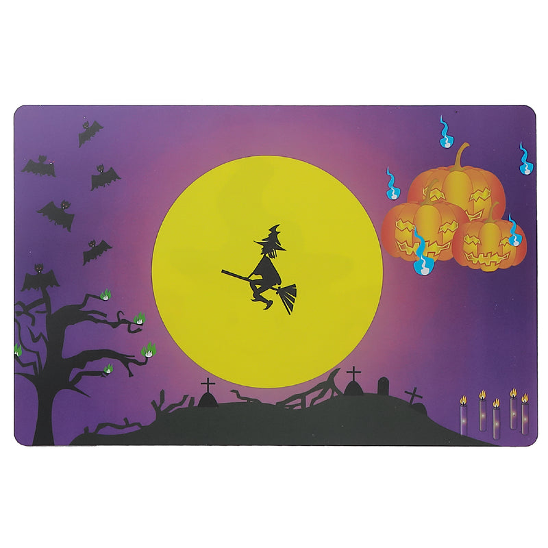 Pp Reversible Placemat Ghost and Witch - Set of 12