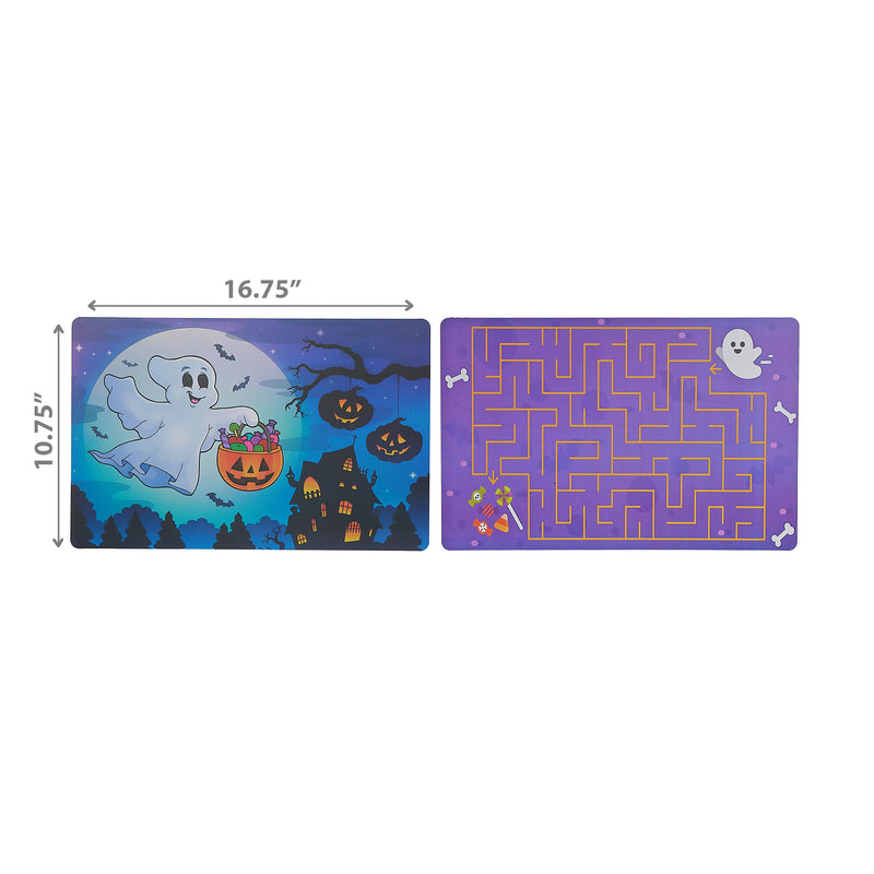 Pp Reversible Placemat Flying Gost and Pac-Man - Set of 12