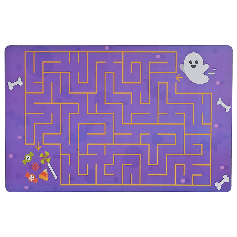 Pp Reversible Placemat Flying Gost and Pac-Man - Set of 12