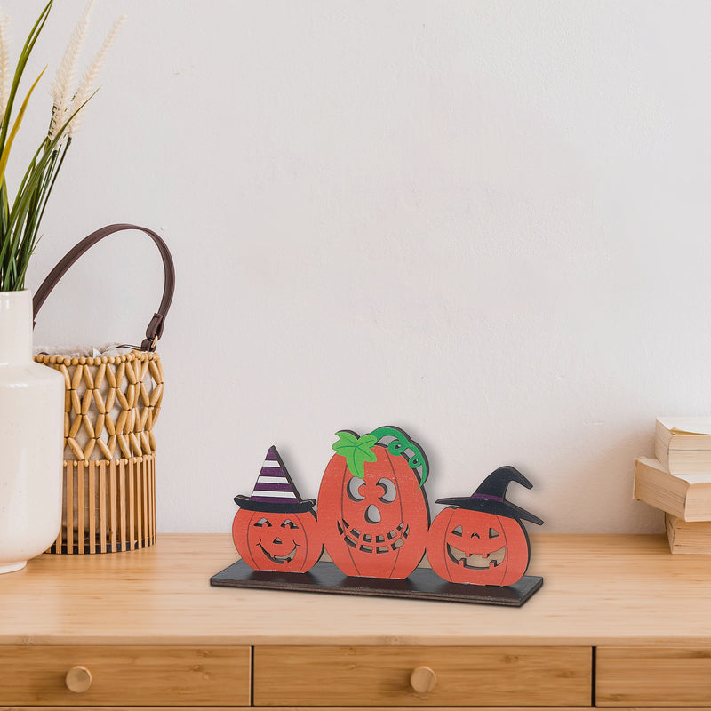 Wooden Triple Halloween Pumpkin Stand