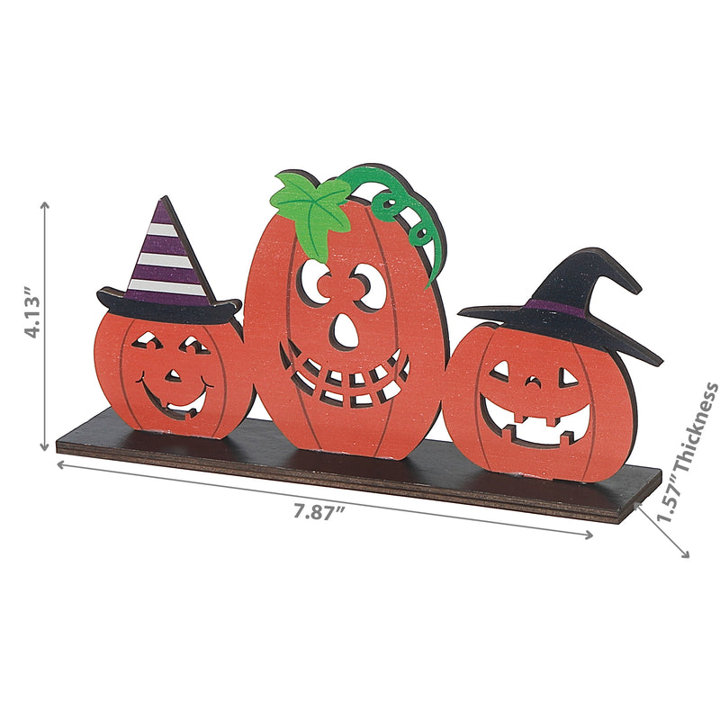 Wooden Triple Halloween Pumpkin Stand