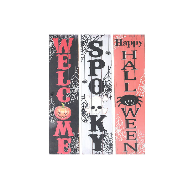 Wooden Halloween Wall Sign - Set of 3