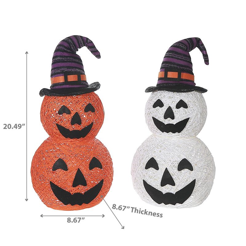 Led Pumpkin Witch - Set of 2