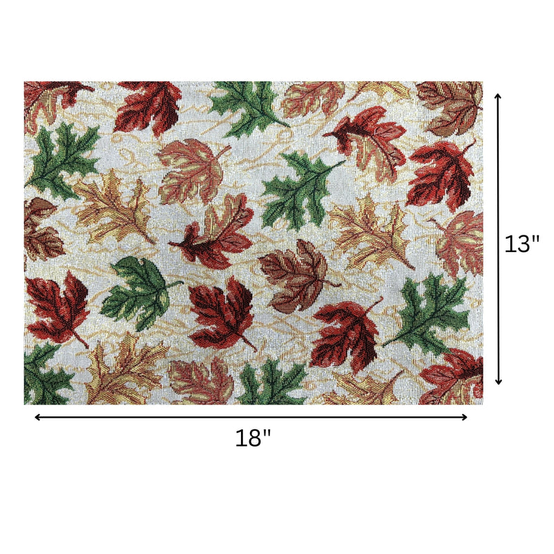 Tapestry Placemat Fall Leaves 13" X 18" - Set of 12