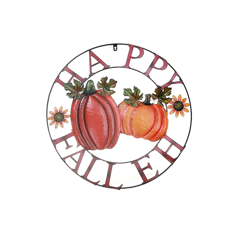 24" Pumpkin Wheel Wall Decor Happy Fall Eh