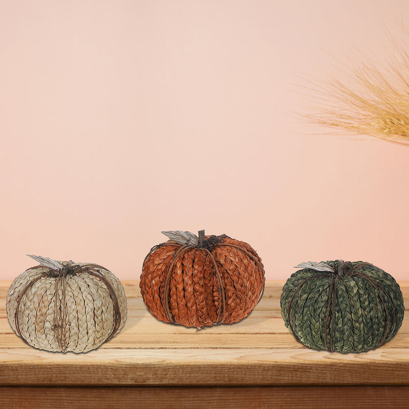 Braided Foam Pumpkin - Set of 3