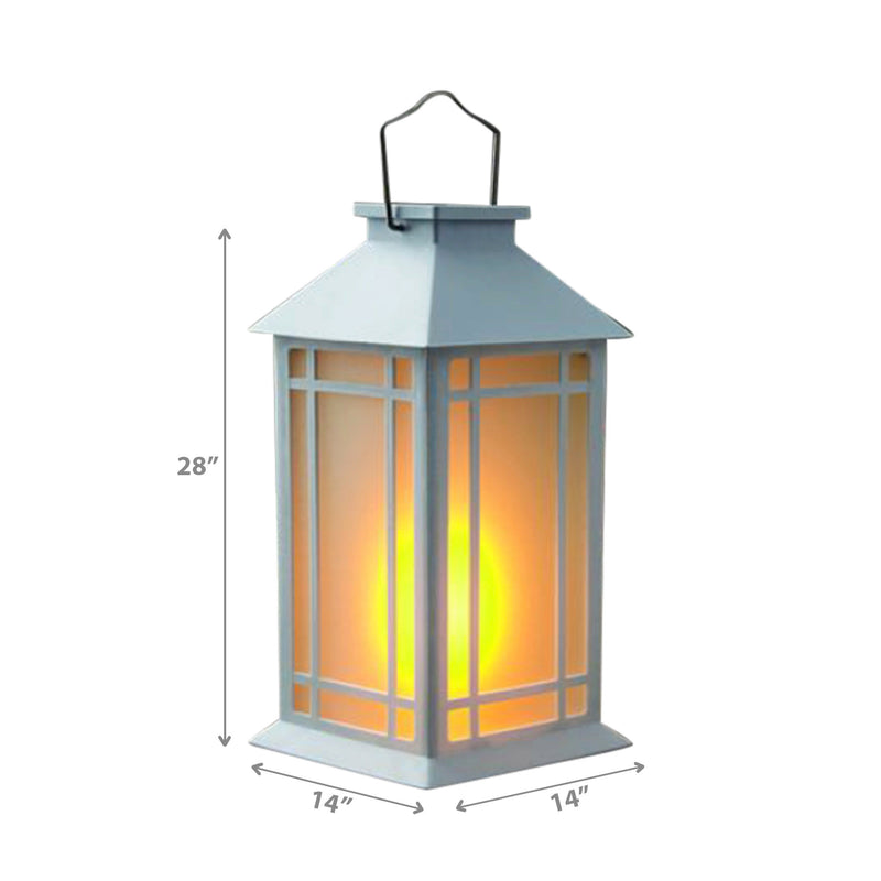 LED Solar Frosted Glass Pane Lantern White