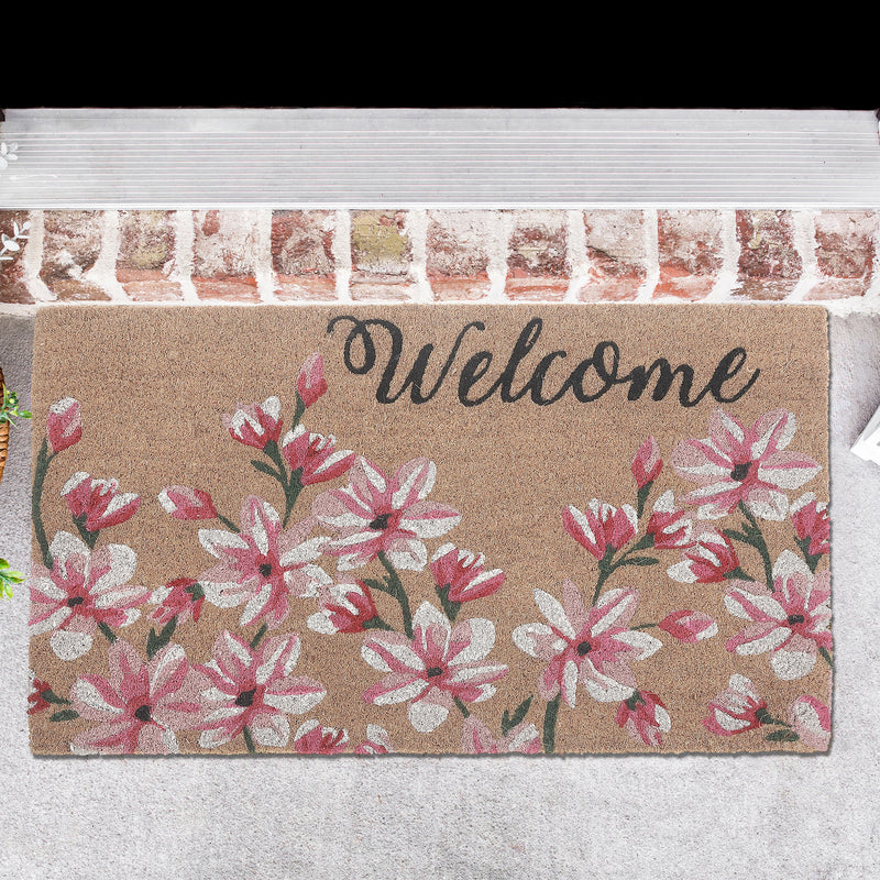 Coir Door Mat Magnolia Blossom Welcome 18 X 30