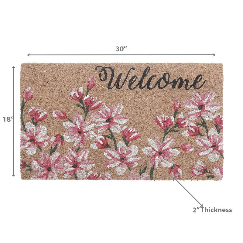 Coir Door Mat Magnolia Blossom Welcome 18 X 30