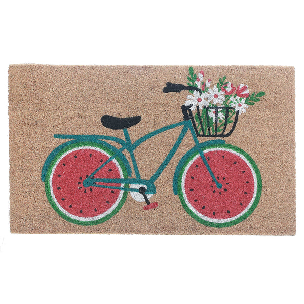 Coir Door Mat Bicycle With Flower 18 X 30