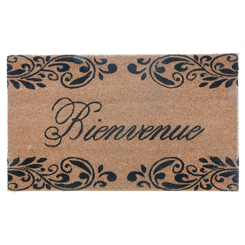 Coir Door Mat Bienvenue Scroll 18 X 30