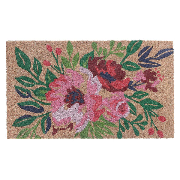 Coir Door Mat Peony Blooming 18 X 30