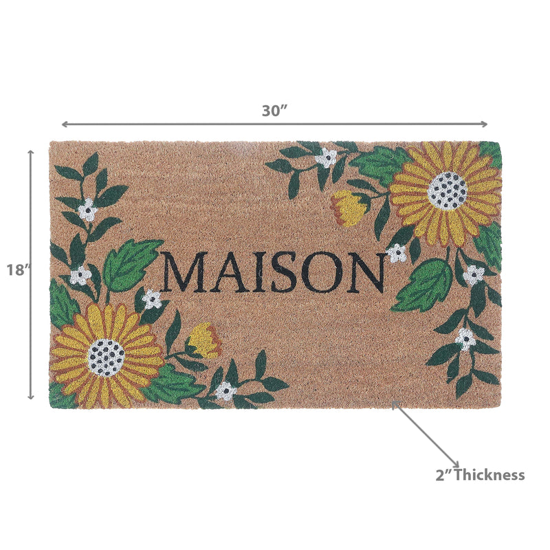 Coir Door Mat Sunflower Maison 18 X 30