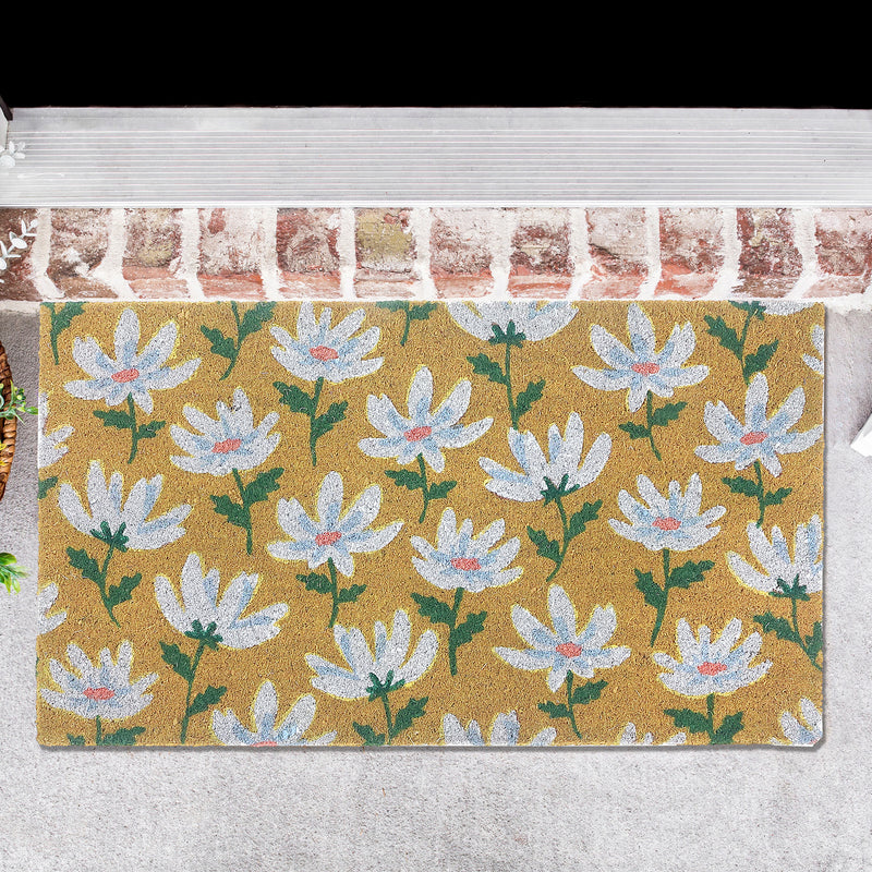 Coir Door Mat Shasta Daisy 18 X 30