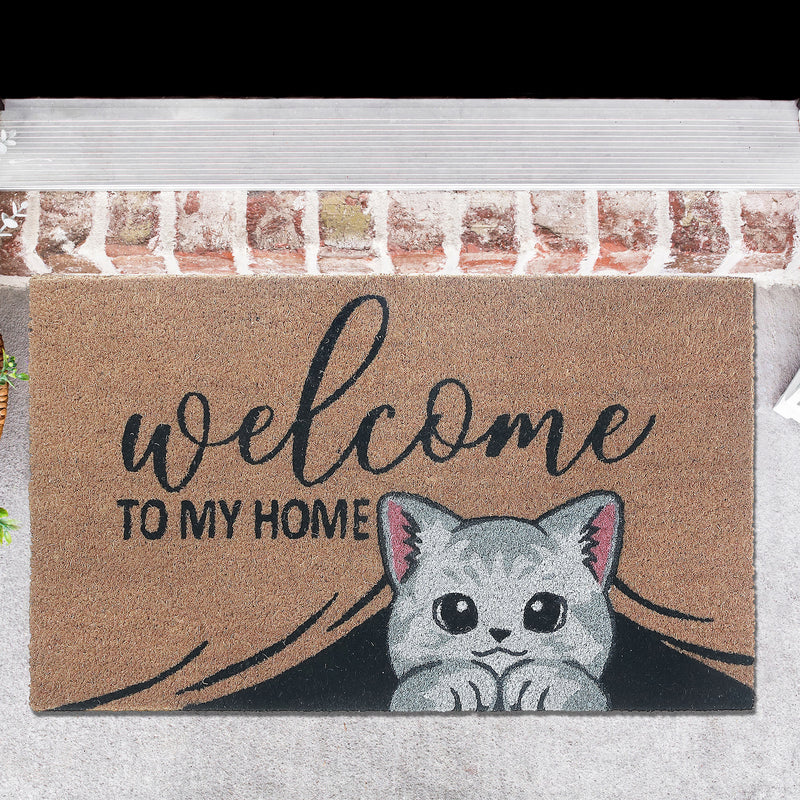 Coir Door Mat Cat Welcome To My Home 18 X 30