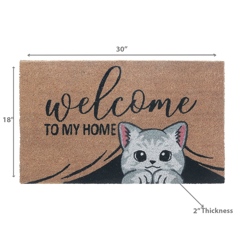 Coir Door Mat Cat Welcome To My Home 18 X 30