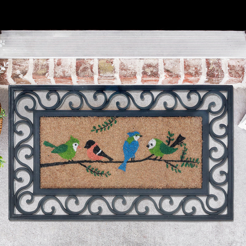 Rubber & Coir Mat Birds On Branch 18 X 30