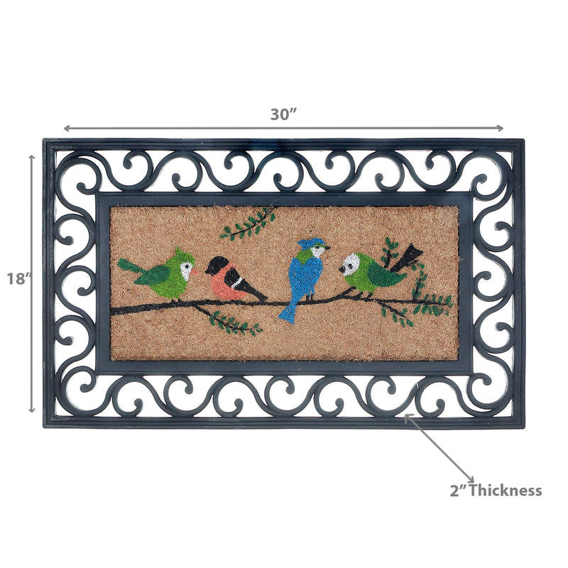 Rubber & Coir Mat Birds On Branch 18 X 30