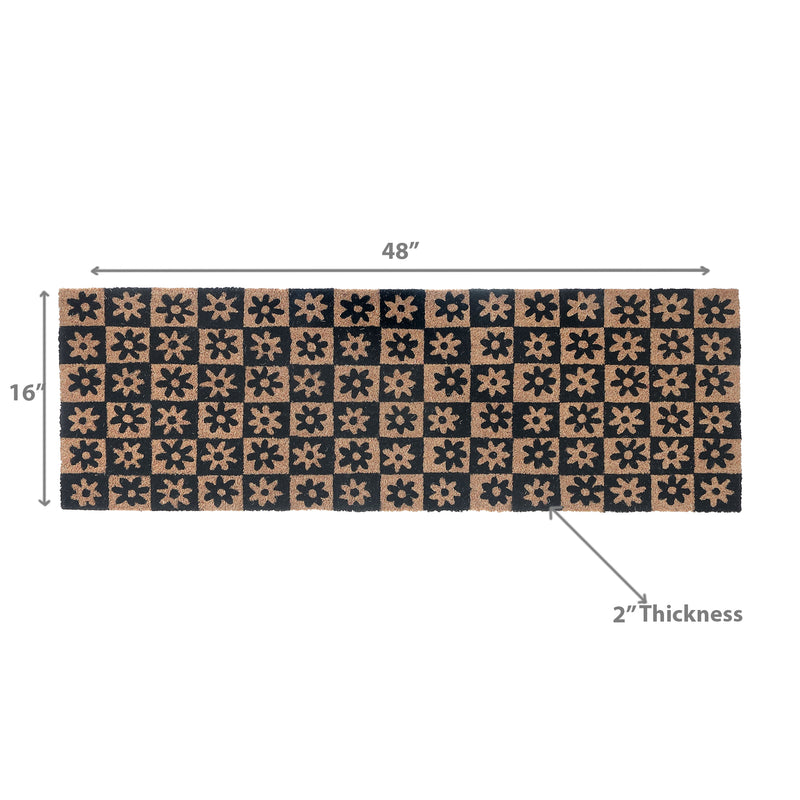 Coir Door Mat Garden Moroccan Pattern 16 X 48