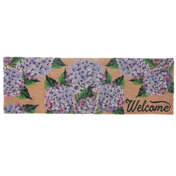 Coir Door Mat Hyrangea Welcome 16 X 48