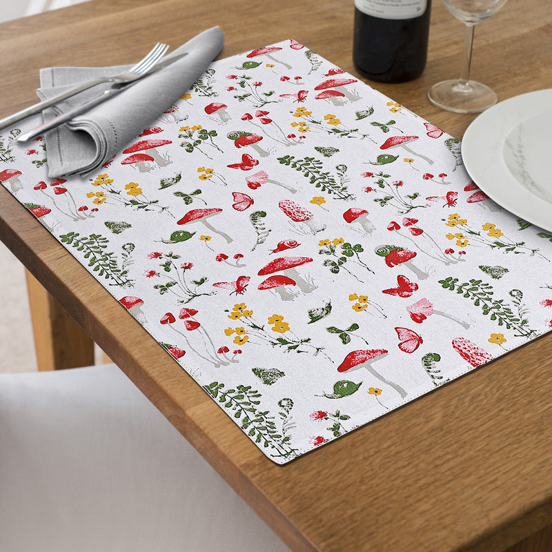 Cotton Placemat Mushroom 12 X 18 - Set of 12