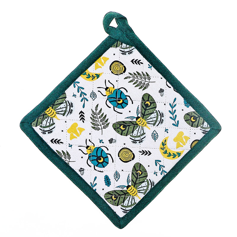 Cotton Pot Holder Butterfly & Beetle - Set of 2