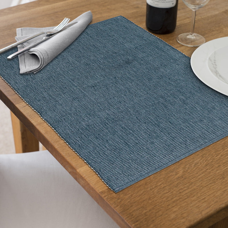 Chambray Ribbed Placemat - Set of 12