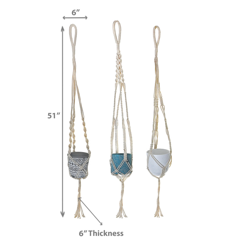 Macrame Pot Hanging - Set of 3