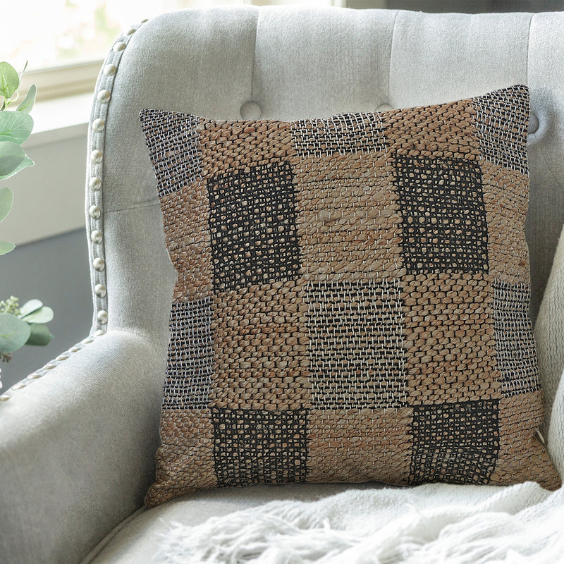 Handwoven Cotton Jute Cushion Check