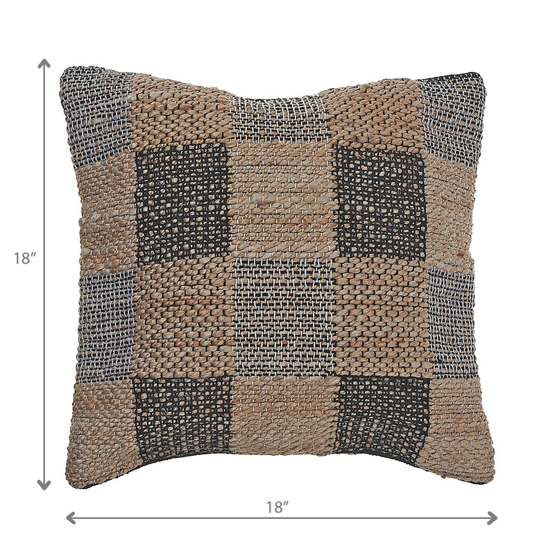 Handwoven Cotton Jute Cushion Check