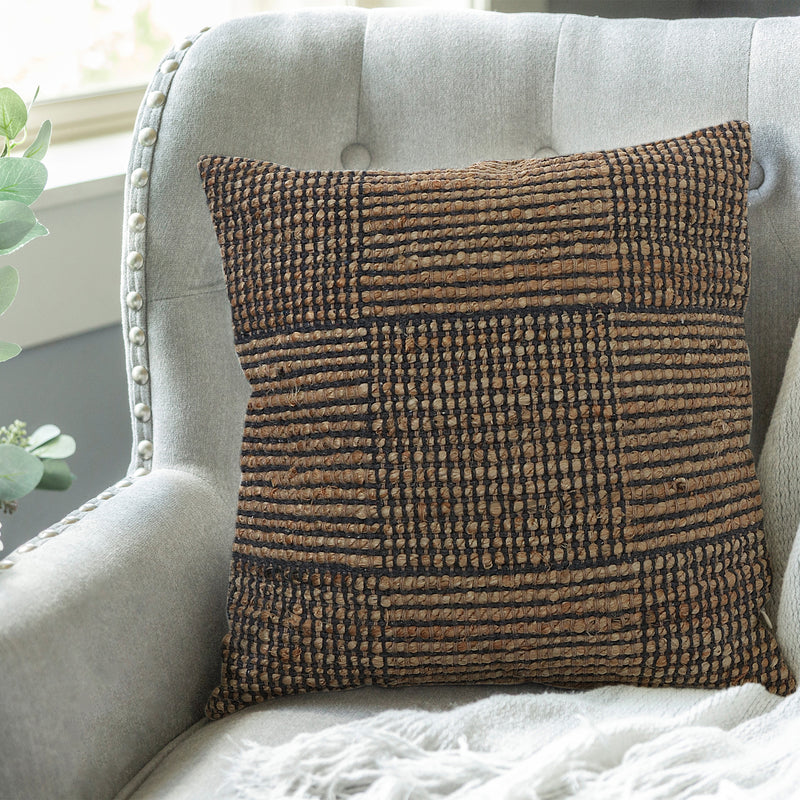 Handwoven Cotton Jute Cushion Plaid