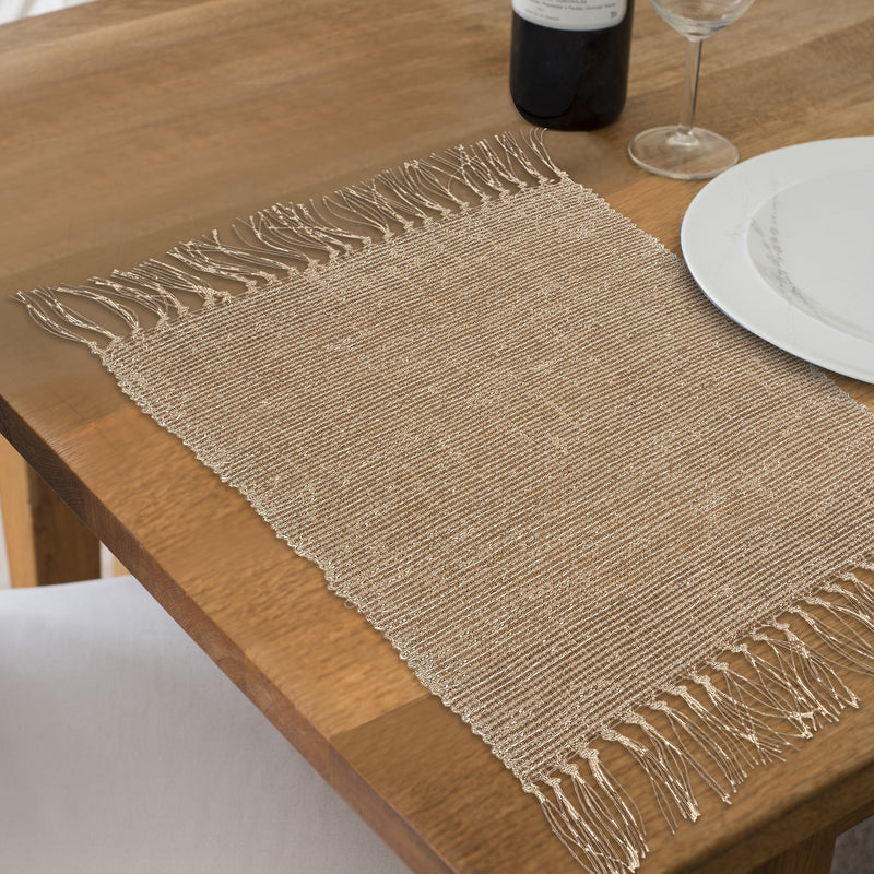 Rectangular Handloom Placemat Natural - Set of 12