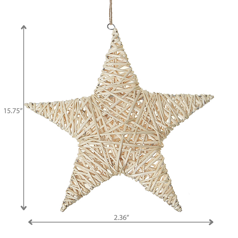 Natural Willow Star Wall Hanger Small