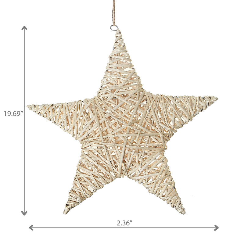 Natural Willow Star Wall Hanger Medium