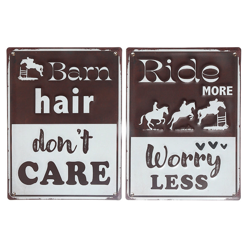 Embossed Iron Wall Hanging Barn Hair - Set of 2