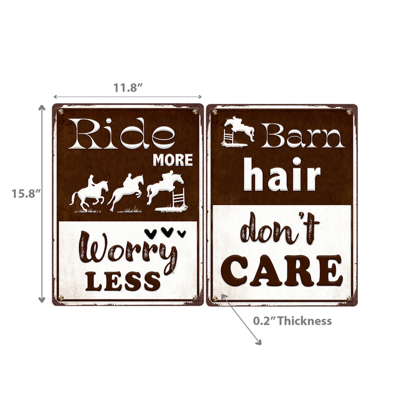 Embossed Iron Wall Hanging Barn Hair - Set of 2