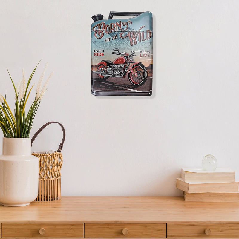 Embossed Metal Wall Sign Born To Be Wild