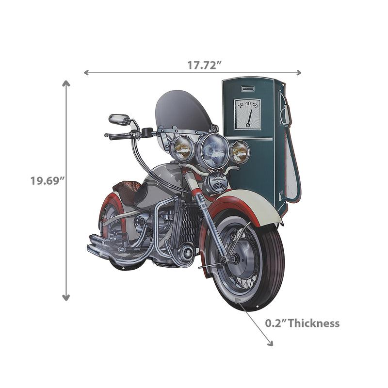 Embossed Metal Wall Sign Motorcycle