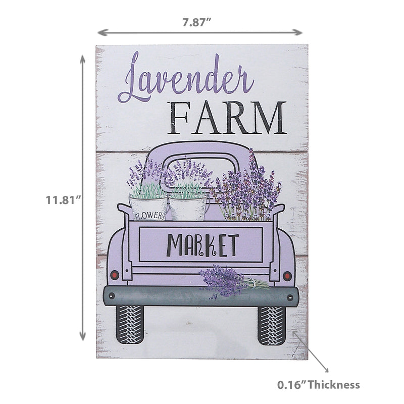 Wooden Lavender Farm Market Truck Wall Sign