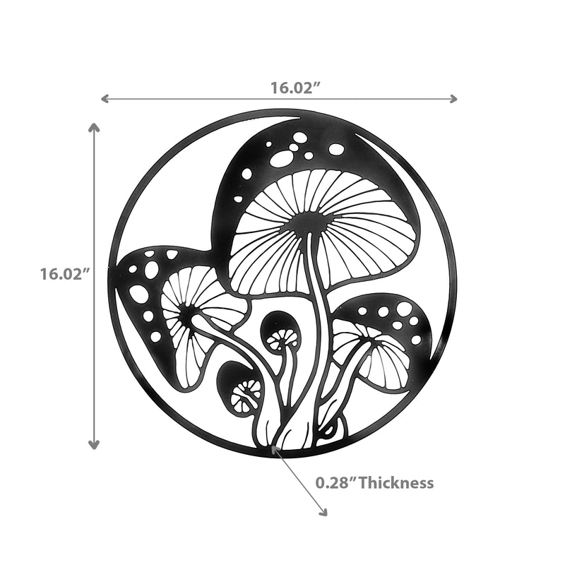 Round Metal Mushroom Wall Sign