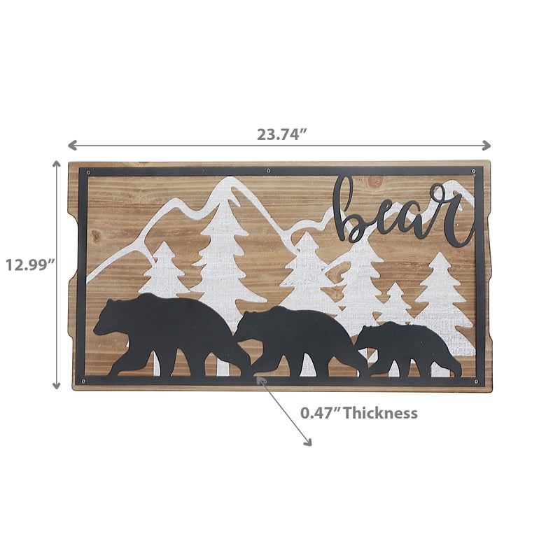 Wood And Metal Forest Wall Sign