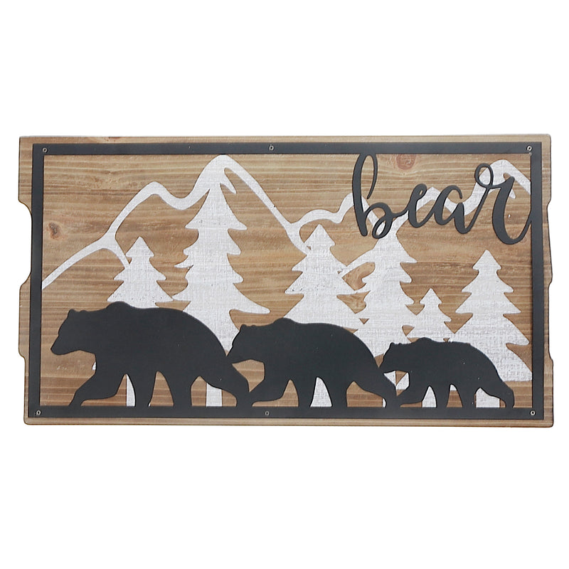 Wood And Metal Forest Wall Sign