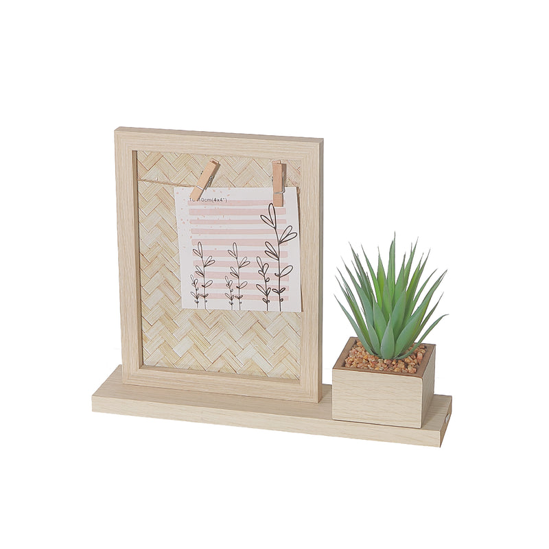 MDF Collage Clip Frame With Faux Plants 4X4