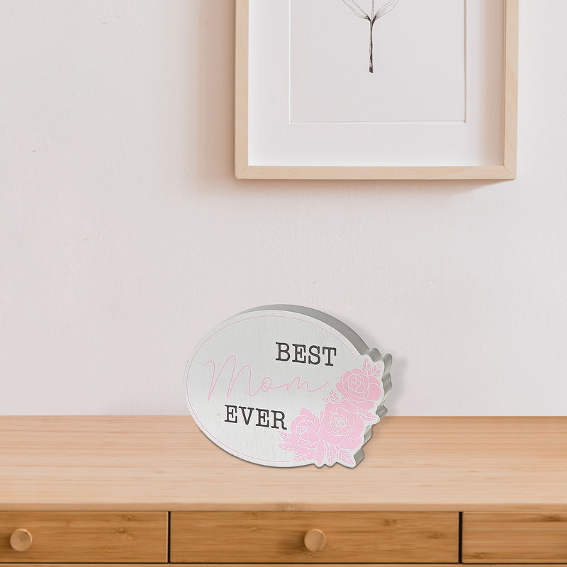 Wood Oval Block Decor Best Mom Ever