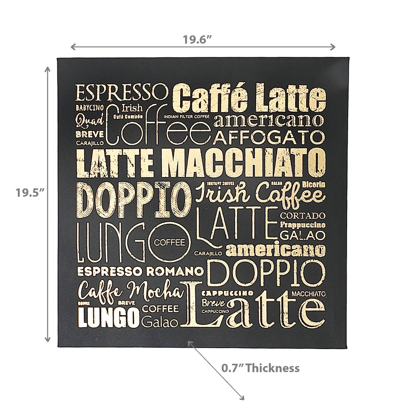 Canvas Wall Art With Foil Cafe Latte